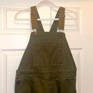 Overalls - womens M or L size 10 - REI Trailsmith canvas olive colored c…